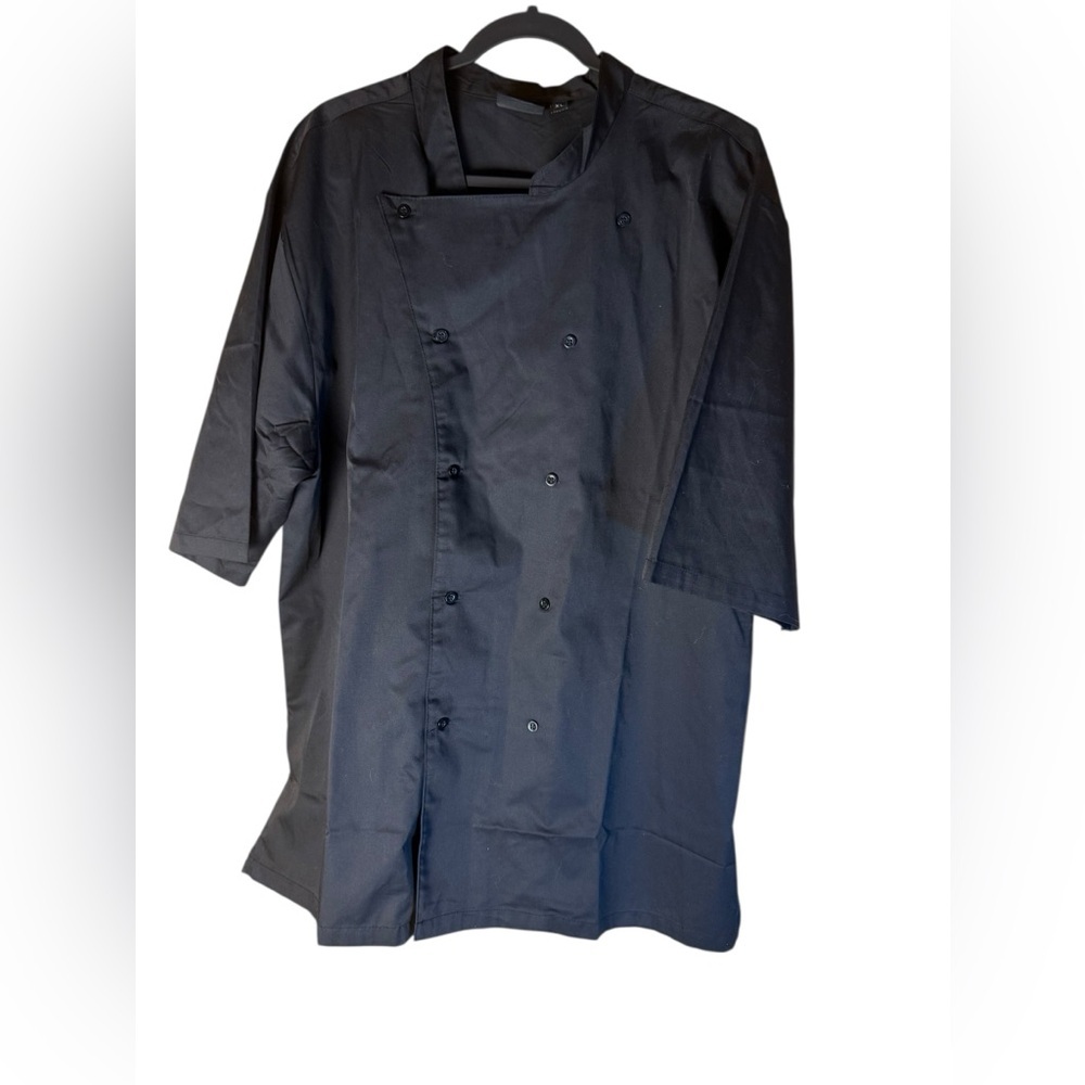 NWT Chef Works Mens Black Avignon Double Breasted Bistro Chefs Coat Size XL - Picture 2 of 12